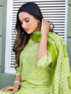 Green Colour Cotton Blend With Print Kurti With Pant Dupatta Wholesale Price In Surat Aaradhna 2029